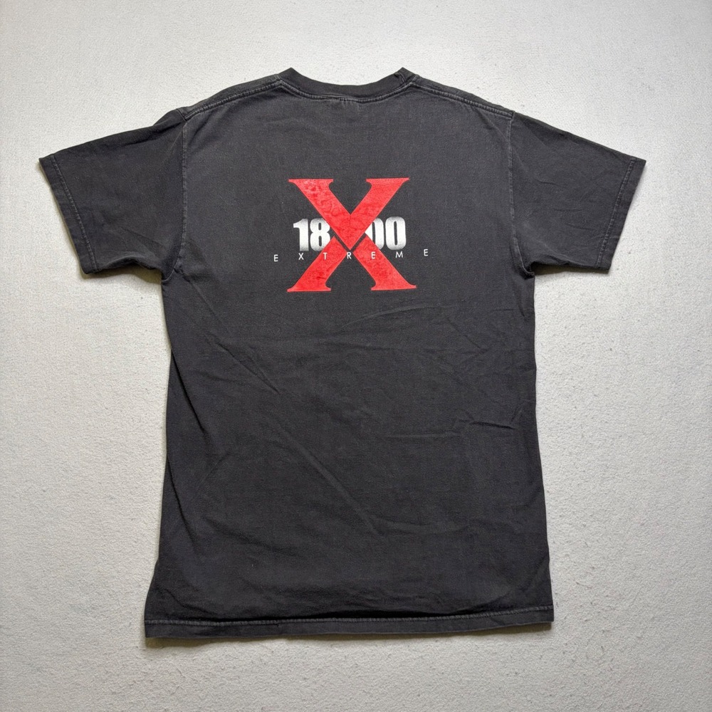Hanes‎ T-Shirt Mens Medium Black Beefy-T 1800 Extreme Graphic Y2K Streetwear